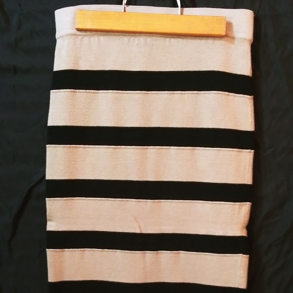 bebe Tan and Black striped pencil skirt